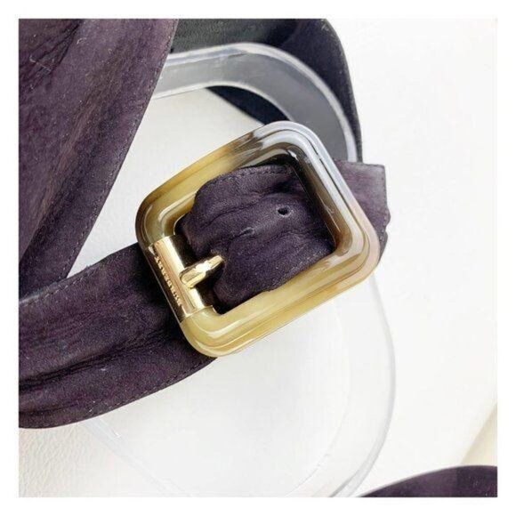 Burberry Marham Purple Suede Trench Ankle Wrap Ombré Heel Buckle Sandal 9 - Picture 8 of 13